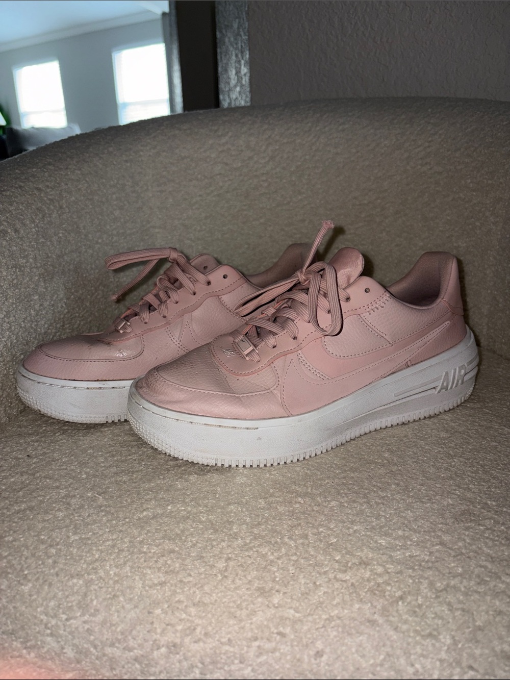 Nike Women's Air Force 1 Light Pink Platform Sneakers
